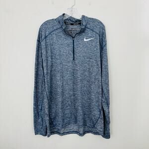 Nike Running Dri Fit 1/4 Zip Blue Athletic Sweater Men’s Size L
